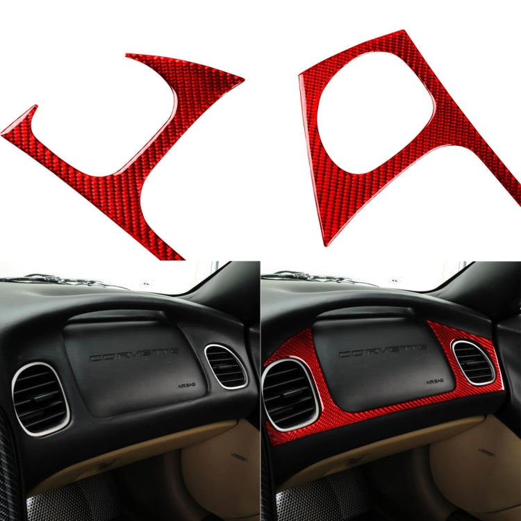 Carbon Fiber Car Front Passenger Seat Air Outlet Sticker for Chevrolet Corvette C5 1998-2004, Left Drive(Red) - In Car by buy2fix | Online Shopping UK | buy2fix