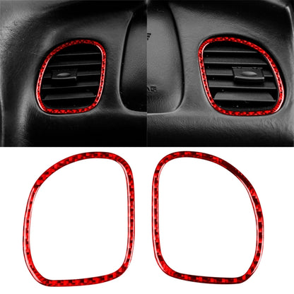 2 in 1 Carbon Fiber Car Front Passenger Seat Air Outlet Ring Sticker for Chevrolet Corvette C5 1998-2004, Left Drive(Red) - In Car by buy2fix | Online Shopping UK | buy2fix