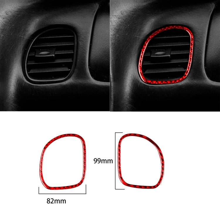 2 in 1 Carbon Fiber Car Front Passenger Seat Air Outlet Ring Sticker for Chevrolet Corvette C5 1998-2004, Left Drive(Red) - In Car by buy2fix | Online Shopping UK | buy2fix