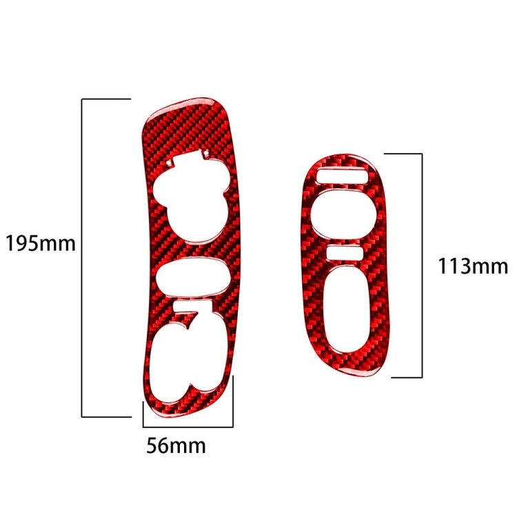 2 in 1 Car Carbon Fiber Door Control Panel  Sticker Set B for Chevrolet Corvette C5 1998-2004, Left Drive(Red) - In Car by buy2fix | Online Shopping UK | buy2fix