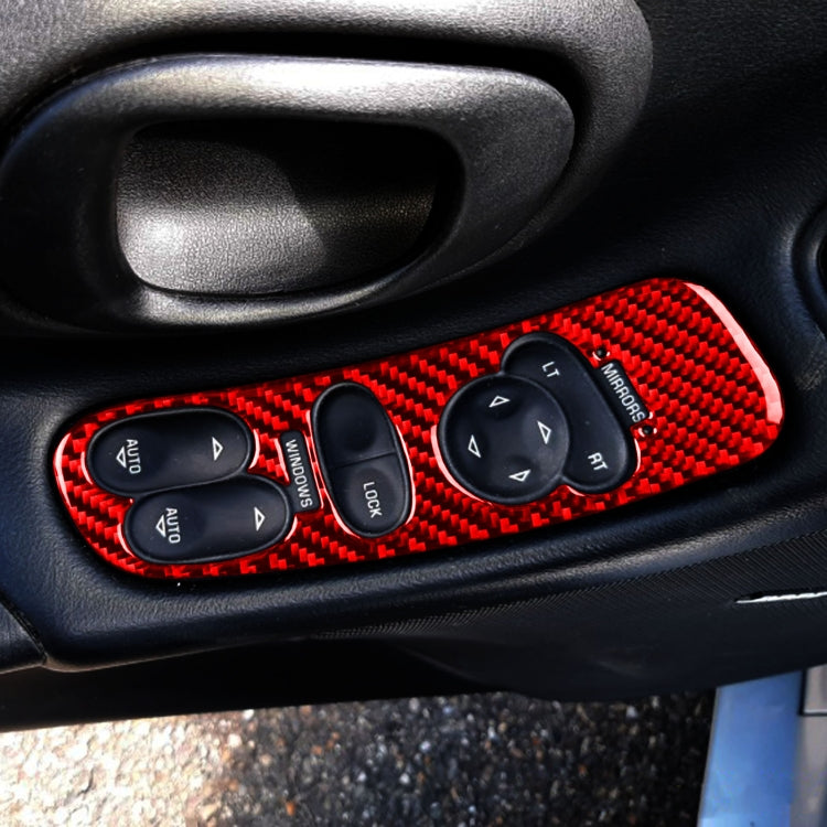 2 in 1 Car Carbon Fiber Door Control Panel  Sticker Set B for Chevrolet Corvette C5 1998-2004, Left Drive(Red) - In Car by buy2fix | Online Shopping UK | buy2fix