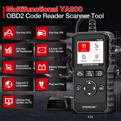 KINGBOLEN YA200 OBD2 Car Fault Diagnosis Tool Fault Analyzer - In Car by buy2fix | Online Shopping UK | buy2fix