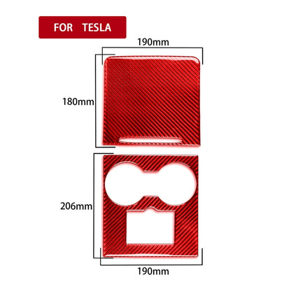 For Tesla Model 3 2017-2022 / Model Y 2000- Car Carbon Fiber Central Control Decorative Sticker (Red) - In Car by buy2fix | Online Shopping UK | buy2fix