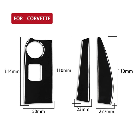 For Chevrolet Corvette C7 2014-2019 3 in 1 Car Navigation Side Decorative Sticker, Left Drive by buy2fix