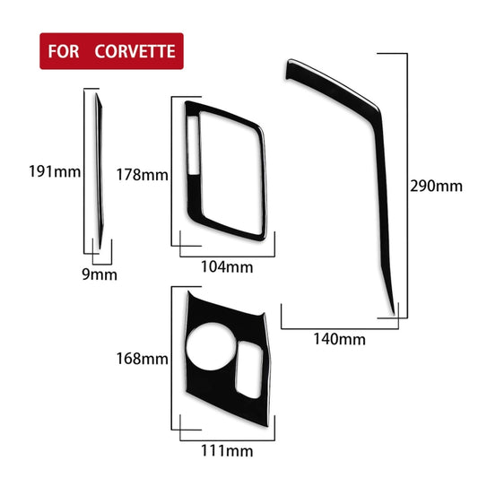 For Chevrolet Corvette C7 2014-2019 4 in 1 Car Gear Position Decorative Sticker, Left Drive by buy2fix