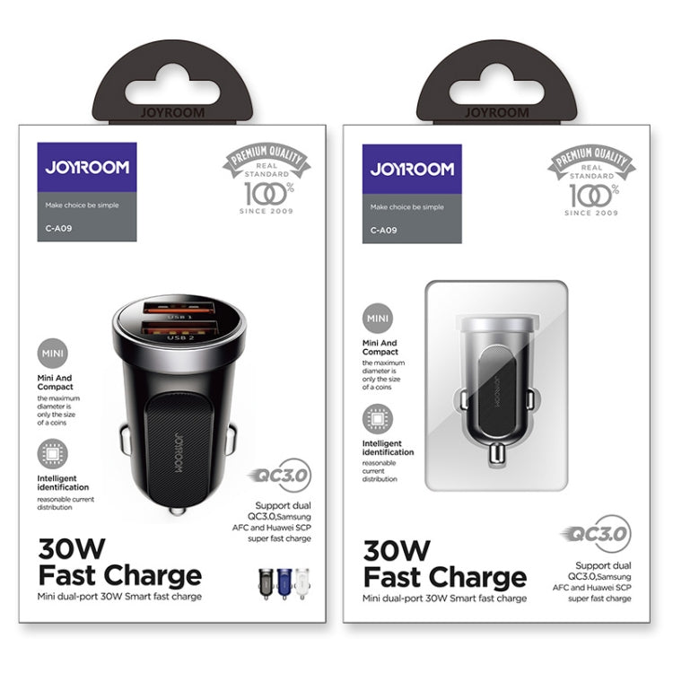 JOYROOM C-A09 30W Mini Dual QC3.0 Smart Car Charger (Black) - In Car by JOYROOM | Online Shopping UK | buy2fix