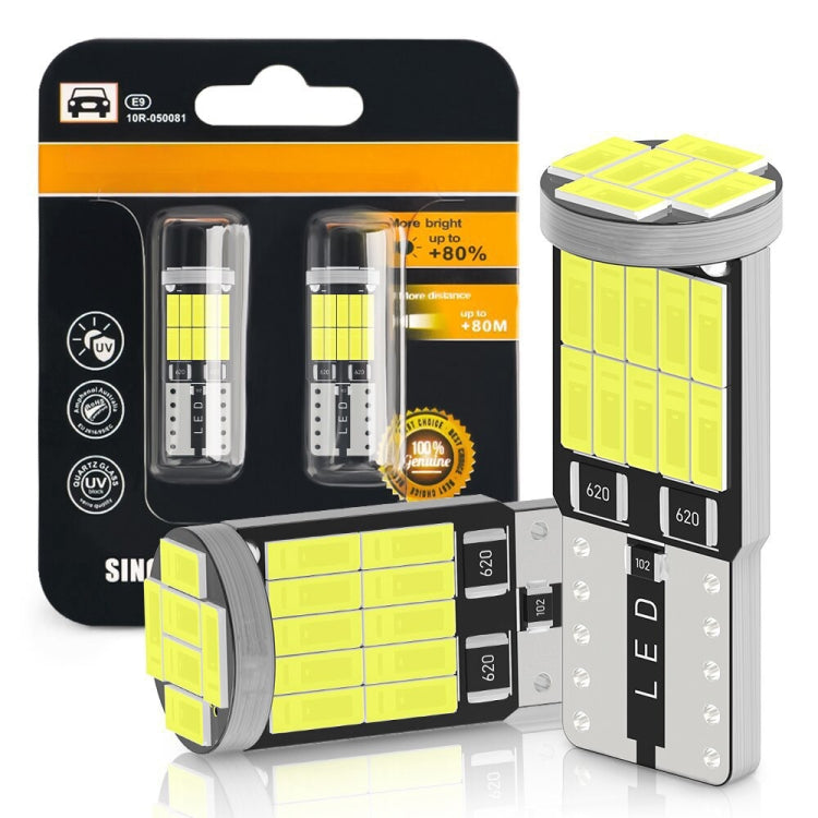 10pcs T10 4014-26SMD Car Bright Lights LED Clearance Light Lamp Reading Light (Yellow Light) - In Car by buy2fix | Online Shopping UK | buy2fix