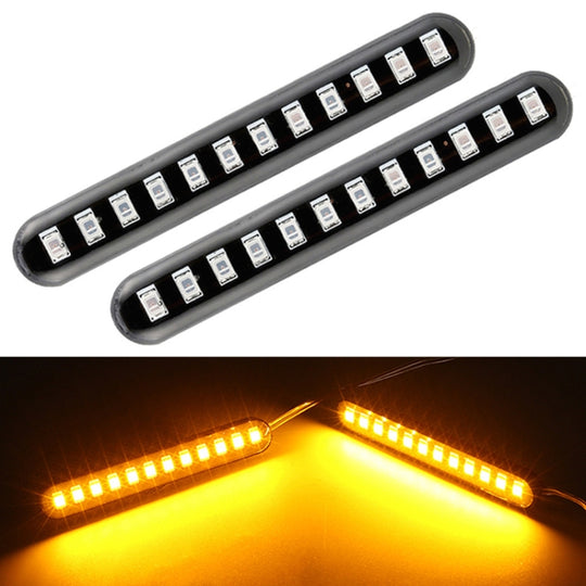 1 paire de feux de plaque d'immatriculation pour moto, 12led, eau courante