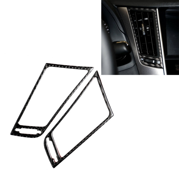 2 PCS Car Carbon Fiber Central Air Outlet Frame Decorative Sticker for Infiniti Q50 / Q60 -  by buy2fix | Online Shopping UK | buy2fix