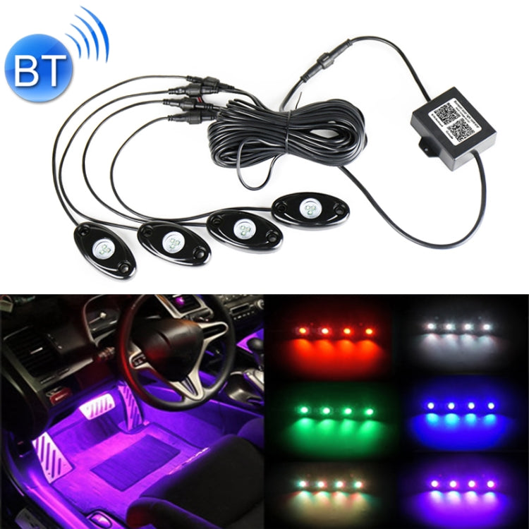 4 in 1 Universal Car APP Control RGB Chassis Atmosphere Lights Colorful Lighting Decorative Lamp by buy2fix