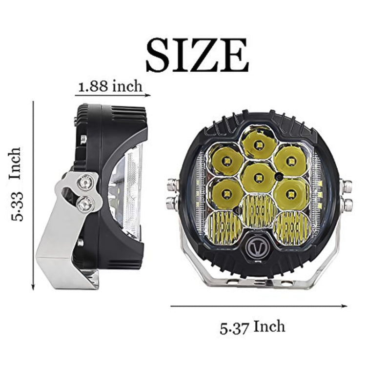 5 inch DC12V-24V 5000LM 6500K 50W Car LED Headlight for Jeep Wrangler / Harley - In Car by buy2fix | Online Shopping UK | buy2fix