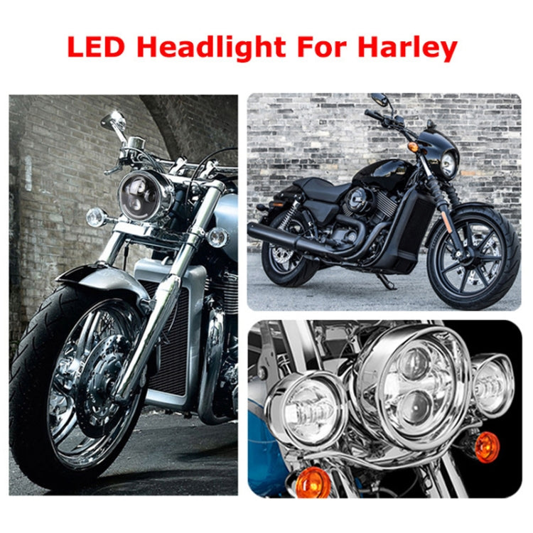 5.75 inch DC12V 6000K-6500K 40W Car LED Headlight for Harley(Black) - In Car by buy2fix | Online Shopping UK | buy2fix