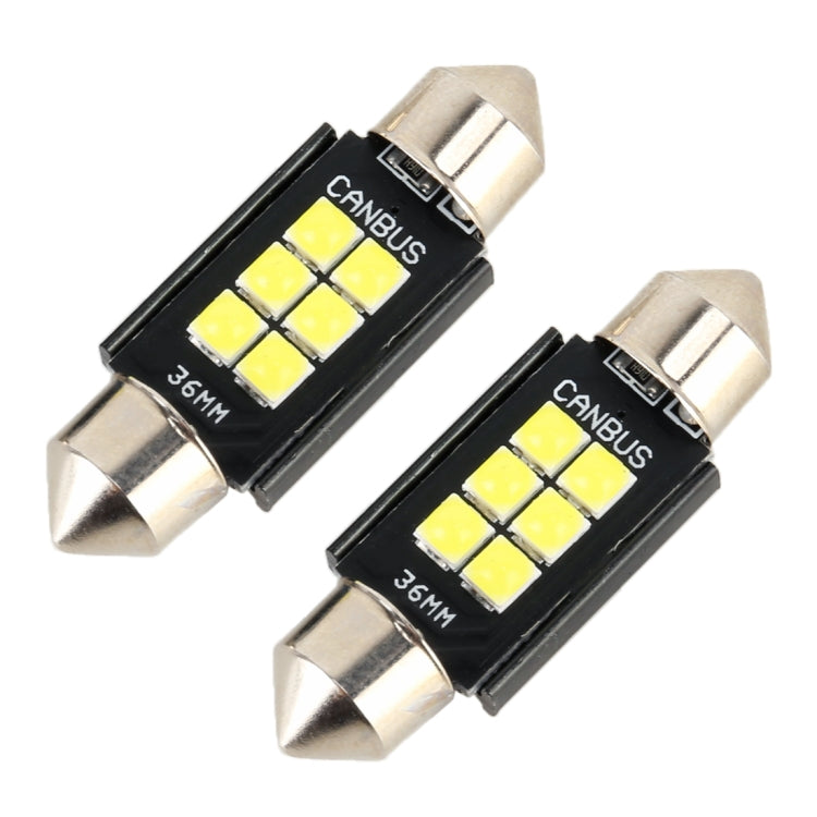 2 PCS 36mm DC12V / 2.5W / 6000K / 170LM 6LEDs SMD-3030 Car Reading Lamp Dome Light -  by buy2fix | Online Shopping UK | buy2fix