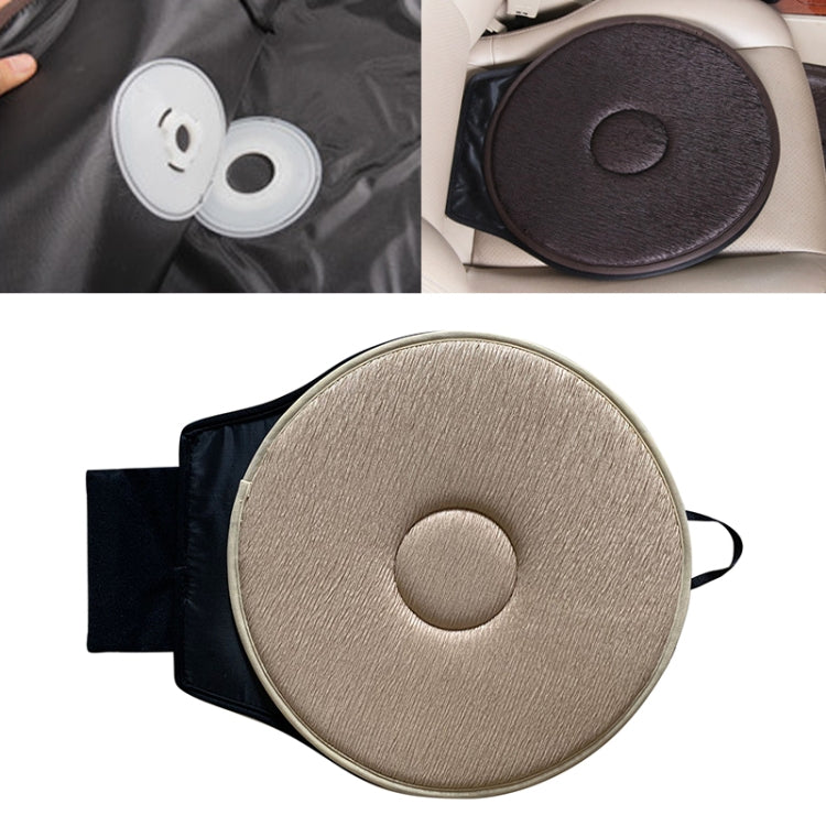 360 Degree Rotation Car Seat Cushion Whirling Seat Mat (Beige) by buy2fix