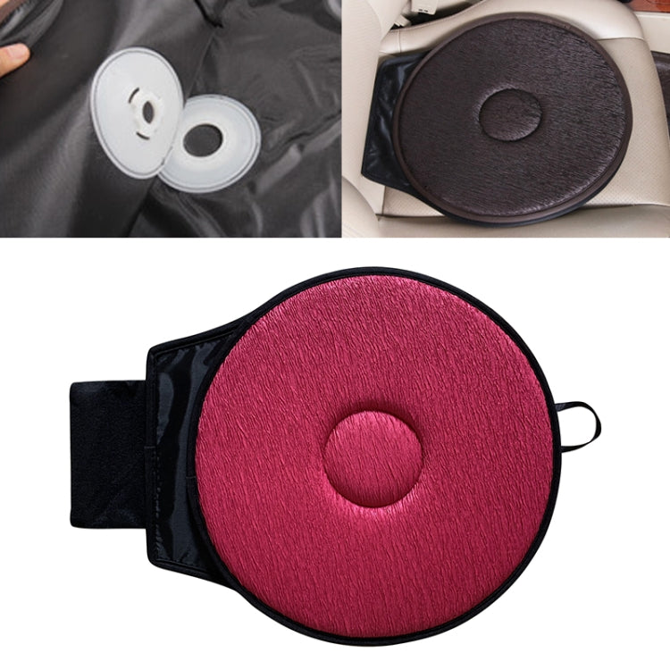 360 Degree Rotation Car Seat Cushion Whirling Seat Mat (Wine Red) by buy2fix