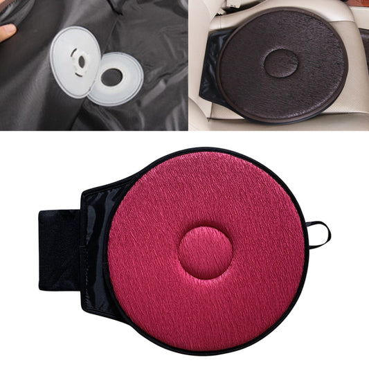 360 Degree Rotation Car Seat Cushion Whirling Seat Mat (Wine Red) by buy2fix