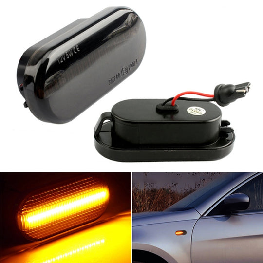 2 pièces D12V / 5W voiture LED panneau de feuille côté qui coule l'eau clignotant pour Volkswagen (noir)