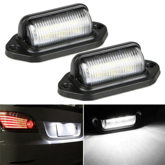 2 PCS Car Van Bus Trailer LED Taillight Side Light 12-24V 6LEDs License Plate Light - In Car by buy2fix | Online Shopping UK | buy2fix