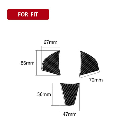 3 in 1 Car Carbon Fiber Steering Wheel Button Decorative Sticker for Honda Fit, Left and Right Drive Universal by buy2fix