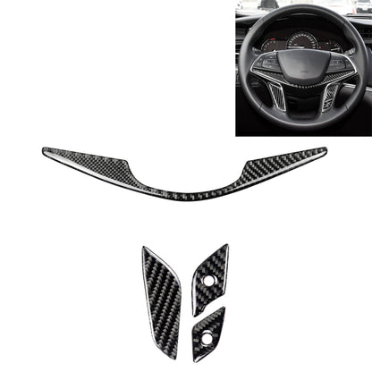 4 in 1 Car Carbon Fiber Steering Wheel Button Decorative Sticker for Cadillac xt5 2016-2017, Left and Right Drive Universal by buy2fix