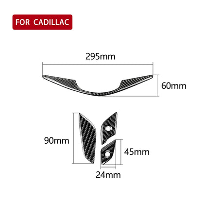 4 in 1 Car Carbon Fiber Steering Wheel Button Decorative Sticker for Cadillac xt5 2016-2017, Left and Right Drive Universal by buy2fix