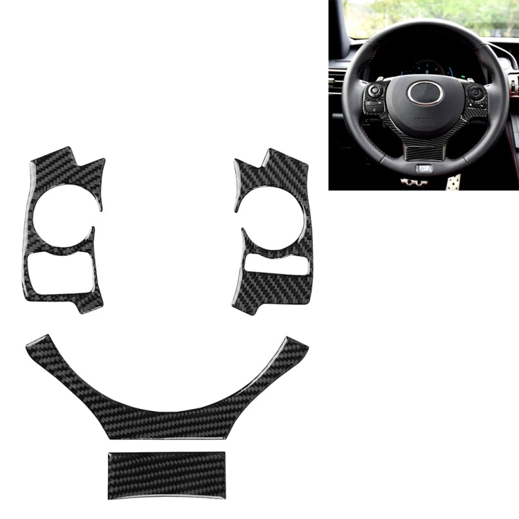 4 in 1 Car Carbon Fiber Steering Wheel Button Decorative Sticker for Lexus IS250 NX200 200t 300h, Left and Right Drive Universal by buy2fix