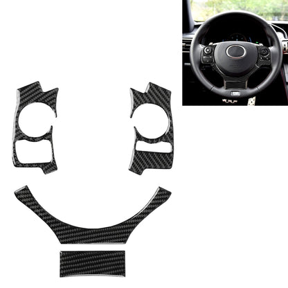4 in 1 Car Carbon Fiber Steering Wheel Button Decorative Sticker for Lexus IS250 NX200 200t 300h, Left and Right Drive Universal by buy2fix