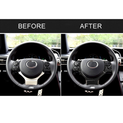4 in 1 Car Carbon Fiber Steering Wheel Button Decorative Sticker for Lexus IS250 NX200 200t 300h, Left and Right Drive Universal by buy2fix