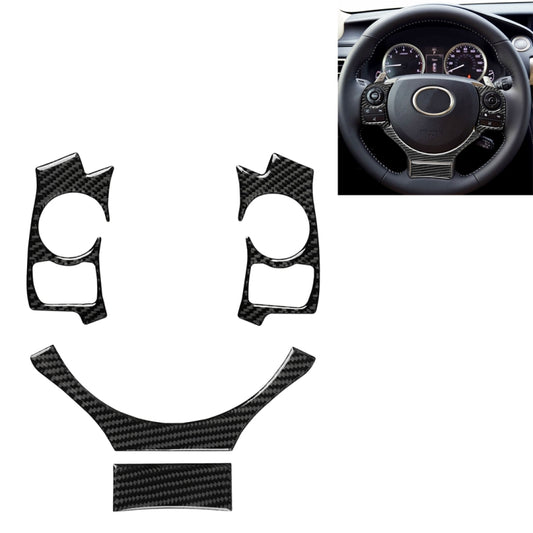 4 in 1 Car Carbon Fiber Steering Wheel Button Decorative Sticker for Lexus IS250 NX200 200t 300h, Left and Right Drive Universal by buy2fix