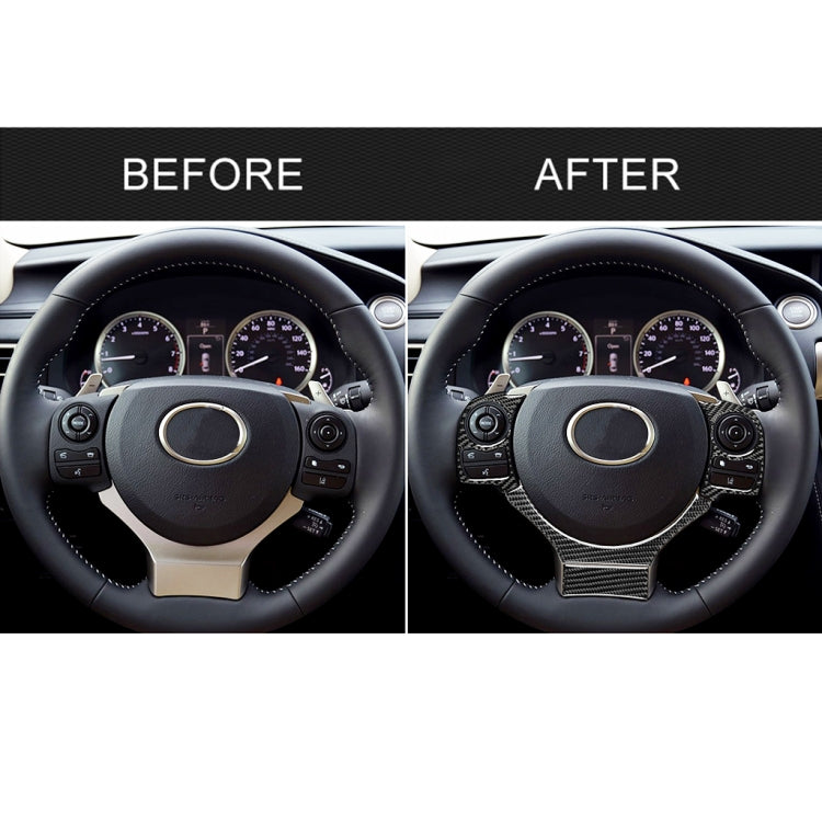 4 in 1 Car Carbon Fiber Steering Wheel Button Decorative Sticker for Lexus IS250 NX200 200t 300h, Left and Right Drive Universal by buy2fix