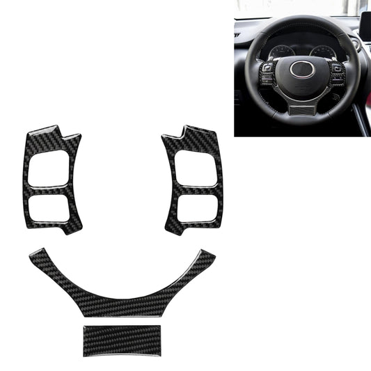 4 in 1 Car Carbon Fiber Steering Wheel Button Decorative Sticker for Lexus IS250 NX200 200t 300h, Left and Right Drive Universal by buy2fix