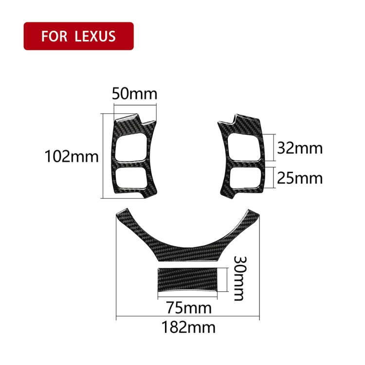 4 in 1 Car Carbon Fiber Steering Wheel Button Decorative Sticker for Lexus IS250 NX200 200t 300h, Left and Right Drive Universal by buy2fix