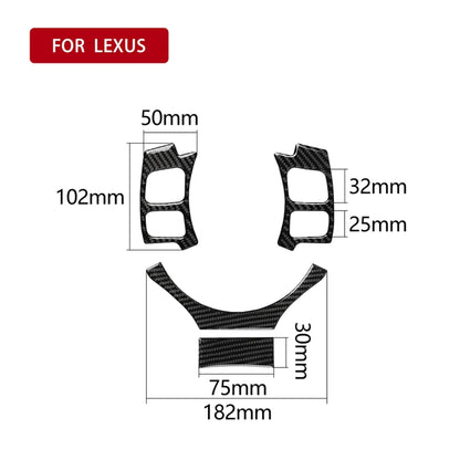 4 in 1 Car Carbon Fiber Steering Wheel Button Decorative Sticker for Lexus IS250 NX200 200t 300h, Left and Right Drive Universal by buy2fix