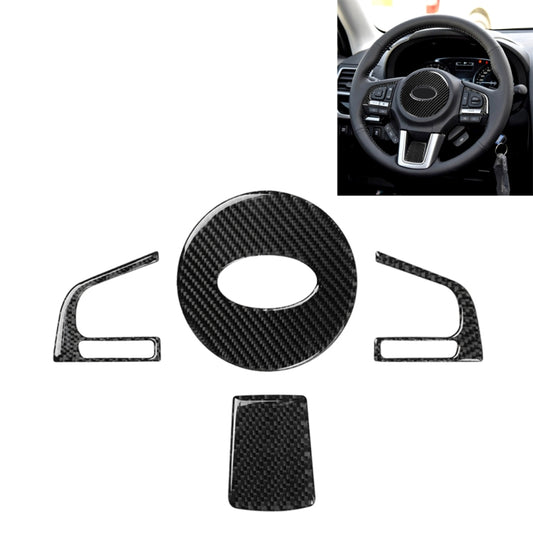 4 in 1 Car Carbon Fiber Solid Color Steering Wheel Button Decorative Sticker for Subaru Forester 2016-2018, Left and Right Drive Universal by buy2fix