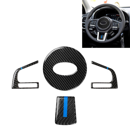 4 in 1 Car Carbon Fiber Blue Steering Wheel Button Decorative Sticker for Subaru Forester 2016-2018, Left and Right Drive Universal by buy2fix