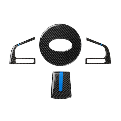 4 in 1 Car Carbon Fiber Blue Steering Wheel Button Decorative Sticker for Subaru Forester 2016-2018, Left and Right Drive Universal by buy2fix