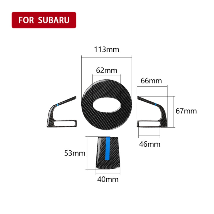 4 in 1 Car Carbon Fiber Blue Steering Wheel Button Decorative Sticker for Subaru Forester 2016-2018, Left and Right Drive Universal by buy2fix