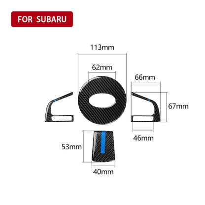 4 in 1 Car Carbon Fiber Blue Steering Wheel Button Decorative Sticker for Subaru Forester 2016-2018, Left and Right Drive Universal by buy2fix