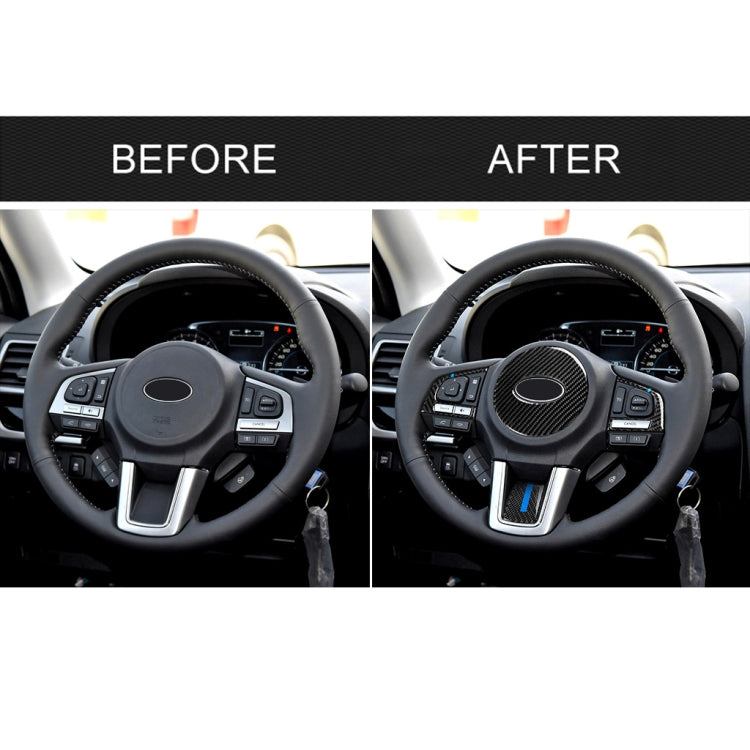 4 in 1 Car Carbon Fiber Blue Steering Wheel Button Decorative Sticker for Subaru Forester 2016-2018, Left and Right Drive Universal by buy2fix