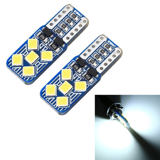 2 pièces T10/W5W/168 DC12V 1.8 W 6000 K 130LM 10 LED SMD-2835 lampe de lecture de voiture lumière de dégagement, avec décodeur