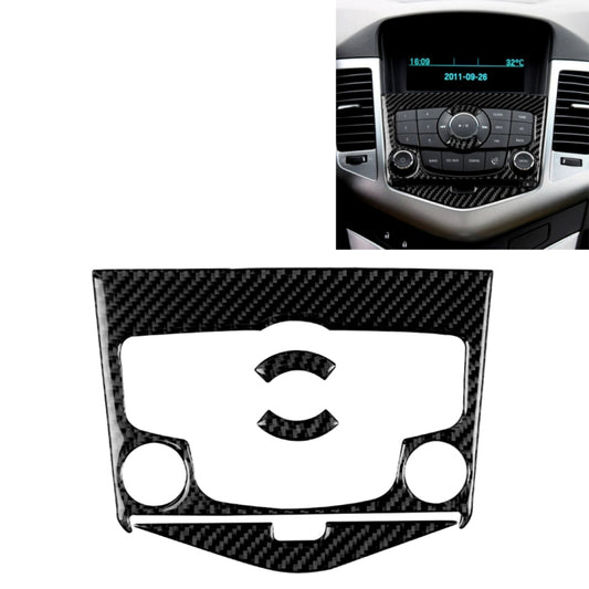 Car Carbon Fiber CD Panel Decorative Sticker for Chevrolet Cruze 2009-2015, Left and Right Drive Universal by buy2fix