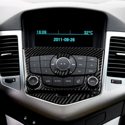Car Carbon Fiber CD Panel Decorative Sticker for Chevrolet Cruze 2009-2015, Left and Right Drive Universal by buy2fix