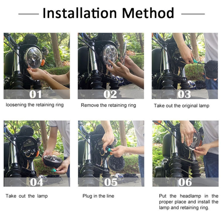 7 inch Round LED Motorcycle Headlight Modified Spotlight for Honda(Black) by buy2fix