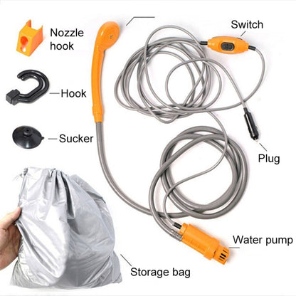 12V Portable Outdoor Universal Car Electric Shower Sprinkler Washer (Orange) - Car washing supplies by buy2fix | Online Shopping UK | buy2fix