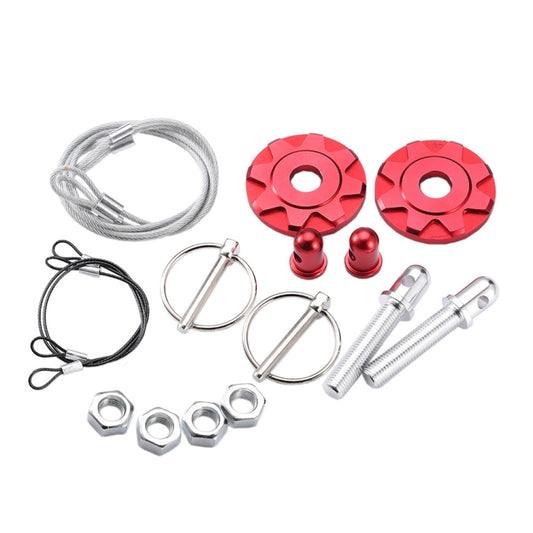 XH-6041 Car Universal Modified Aluminum Alloy Engine Hood Lock Cover(Red) by buy2fix