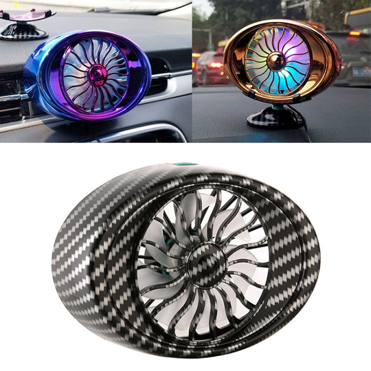 Car Vent Fan Multi-function USB Interface LED Lamp Portable Fan