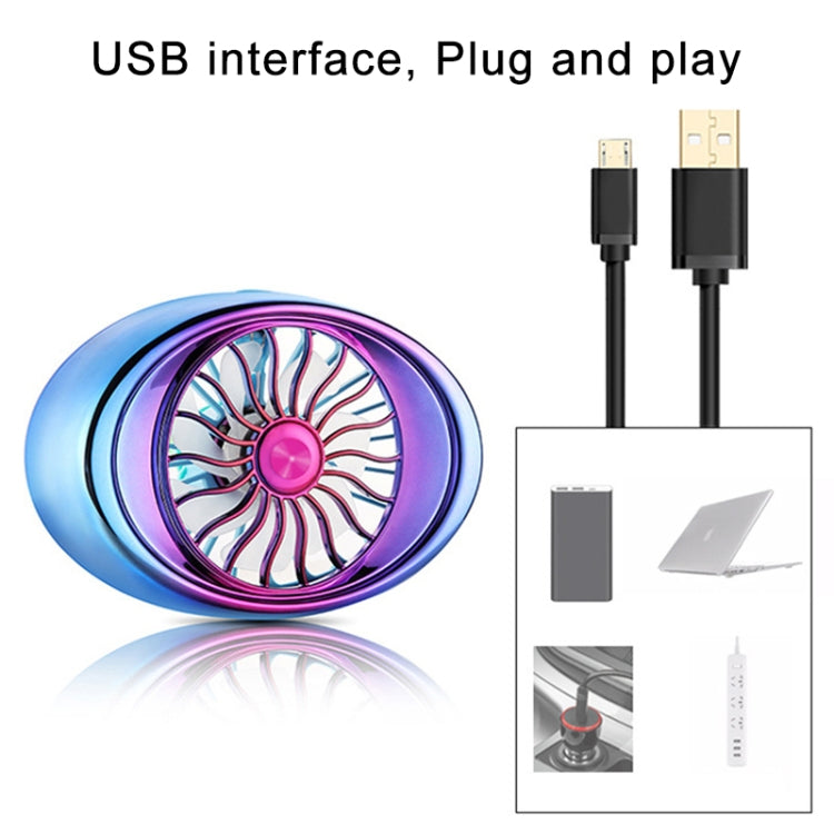 Car Vent Fan Multi-function USB Interface LED Lamp Portable Fan by buy2fix