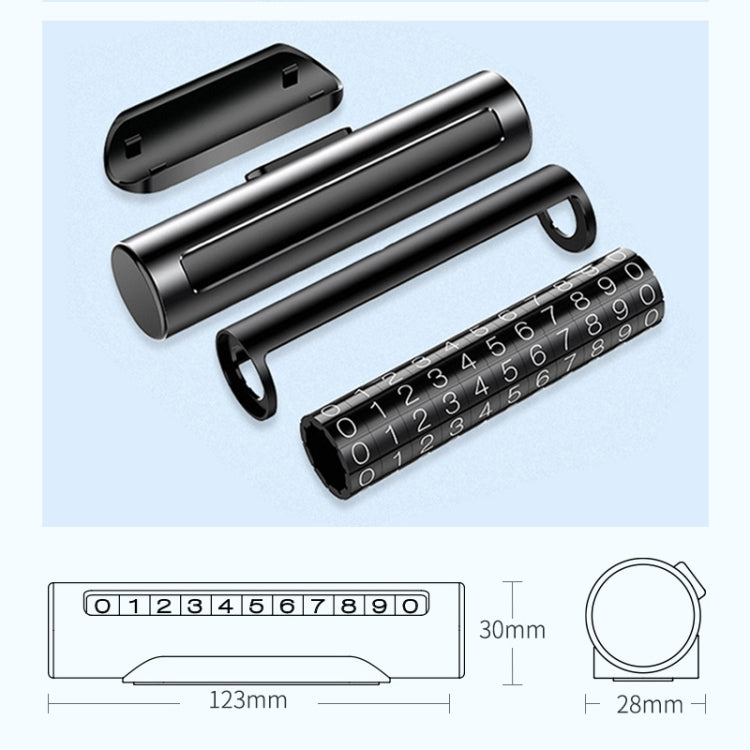 Car Metal Roller Creative Temporary Parking Card Parking Number Card (Black) by buy2fix