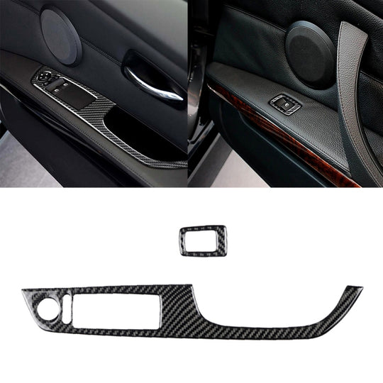 Autocollant décoratif 2 en 1 en Fiber de carbone pour panneau de levage de conduite droite de voiture, pour BMW E92 2005 – 2012