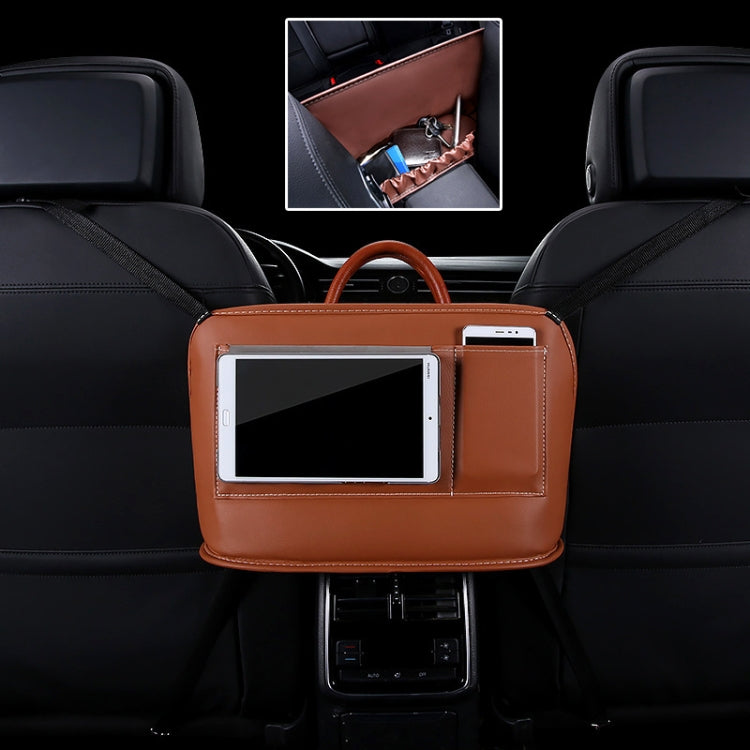 Car Front Seat Hanging Bag Mobile Phone Storage Bag (Brown) by buy2fix